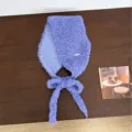 Koreanische einfarbige Fleece-Ohrenschützer Winter warme gestrickte Schal Schleife Design - Einheitsgröße / Lila