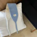 Écharpe cache-oreilles en peluche double face style coréen, douce et chaude pour l'hiver. - Taille unique / Bleu