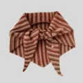 Korean Style Striped Knitted Triangular Scarf Shawl Autumn Winter Neck Warmer Cape - Red