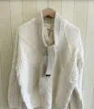 Solid color knit sweater with chic scarf collar retro casual warm winter pullover for women - 5x130cm / Beige