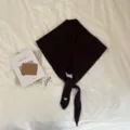 Bufanda triangular de lana marrón oscura para mujer, chal cruzado de moda para otoño e invierno. - Café