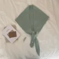 Mujer bufanda triangular 100% lana y capa envolvente elegante y chic para otoño e invierno - Verde claro