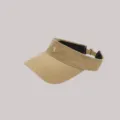 Khaki empty top sun visor hat detail showcasing white letter embroidery and adjustable back strap. - M (56-58cm) / Khaki