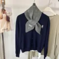 Damen hohler Strick Kreuz Schal Herbst Winter japanischer Stil warm gemütlich Halswärmer Winter - Grau