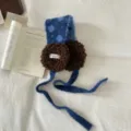 Pluche gebreide winter oorbeschermers sjaal tweetonig pluche oorwarmers stijlvolle nekwarmer - Eén maat / Blauw