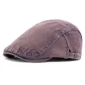 Vintage gewaschene Denim Schiebermütze für Damen Herren, verstellbare Schirmmütze. - M (56-58cm) / Lila