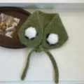 Koreanischer Stil handgemachte gestrickte Ohrenwärmer Winter süßes Schaf Plüsch warm winddicht - Einheitsgröße / Unakit