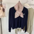 Koreanischer hohler Strick-Kreuzschal Damen Herbst Winter japanische Atmosphäre warme - Rosa