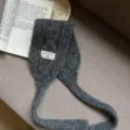 Koreanischer Stil verdrehte gestrickte Ohrenschuetzer Winter warmer winddichter Ohrenwaermer - Einheitsgröße / Grau
