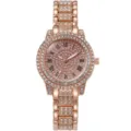 Roségold Damen Strass Quarz Uhr Luxus Diamant Römische Ziffern Armbanduhr Geschenk - Roségold Einzelne Uhr