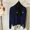 Koreanischer hohler Strick-Kreuzschal für Damen, Herbst und Winter warmer Halsschutz. - Schwarz