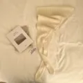 Écharpe triangulaire en tricot ajouré coréen pour femme unie châle polyvalent chaud. - Blanc Laiteux