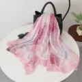 Damen dunner bedruckter Schal Sommer Strand Sonnenschutz Tuch rosa abstrakte Muster modischer Umhang - Rosa Abstrakt Bedruckt