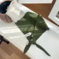 Foulard Triangle Tricote Vert Fonce Uni Ajoure Echarpe Chale Tendance Pour Femmes - Vert de Noël