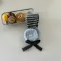 Gestrickte gestreifte Ohrenschuetzer Damen Winter warme winddichte Pluesch Ohrenwaermer - Einheitsgröße / Grau
