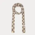 Koreanischer Stil Argyle schmaler gestrickter Baguette Schal Damen warmer Winterschal - 7.5X170cm / Beige