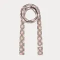 Rosa Strick-Karomuster schmaler Schal, stilvoller warmer Damenhalswärmer für den Alltag. - 7.5X170cm / Rosa