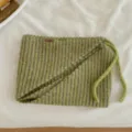 Moderna sciarpa triangolare a righe lavorata a maglia autunno inverno caldo copricapo - Verde