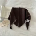 Stile coreano autunno inverno sciarpa triangolare traforata lavorata a maglia calda marrone - Fazzoletto triangolare / Caffè