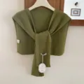 Groene gebreide omslagdoek voor dames, stijlvolle herfst-winter laagjes accessoire en sjaal. - Fruitgroen