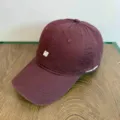 Gorra de béisbol de algodón estilo coreano casual con bordado de letra N y visera. - M (56-58cm) / Burdeos