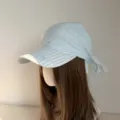 Lichtblauwe hoofddoek pet met sterrenpatroon en geruite klep, stijlvolle zomermuts tegen de zon. - M (56-58cm) / Blauw Ster
