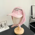 Gorra de béisbol de cuadros rosados con pañuelo, sombrero de sol estilo urbano chic. - M (56-58cm) / Pañuelo degradado rosa