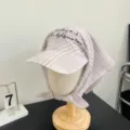 Gorra de béisbol con pañuelo a cuadros estilo retro americano para el sol moda - M (56-58cm) / Púrpura claro cepillado