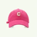 Rosa Baseballcap für Damen mit besticktem Buchstaben C Design, stylischer und schattiger Sonnenhut. - Fuchsia