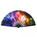 Luxe 10-inch Kung Fu vouwwaaier met levendig regenboog bokeh lichtvlekkenpatroon design - Regenboogvlek Kunstpatroon (Stijl 12) / 10"