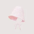 Sombrero de sol a rayas rosa y blanco ala ancha sombrero de verano plegable mujer - M (56-58cm) / Rayado Rosa