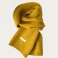 Cozy mustard yellow 100% pure wool knitted winter scarf for women warmth and fashion. - Lemon Yellow