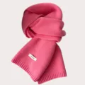 Solid pink winter knit scarf 100% wool warm soft elegant women neckerchief fashion accessory - Cornus Pink