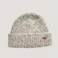 Cozy brown white tweed knitted beanie hat winter warm soft wool hat casual daily wear - Khaki Hat