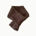 Brown knit scarf, winter warm wool-blend textured fashion neck wrap for women and men. - Coffee Scarf