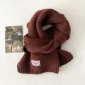 Koreanischer Stil Herbst Winter einfarbiger Strickschal Damen warmer Nackenschutz modischer Schal - Braun