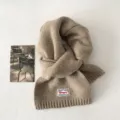 Gemütlicher Winterschal für Damen, einfarbiger weicher Strickschal, warmer Halswärmer für Alltag. - Khaki