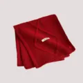 Sciarpa invernale in maglia rossa con bottone e design incrociato, calda sciarpa alla moda donna. - Rosso
