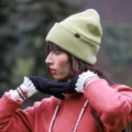 Warm 100% wool knit beanie hat for women, solid color cuffed winter cap for outdoor travel. - M (56-58cm) / Light Green