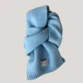 Bufanda de punto azul claro para mujer, calentador de cuello de invierno, bufanda suave. - 9# Azul Claro