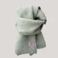 Bufanda de punto de color sólido estilo coreano otoño invierno mujer cuello cálido moda bufanda - 13 # Mint green