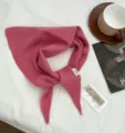 Rosa 100% pura lana sciarpa triangolare lavorata a maglia inverno caldo donna moda - Rosa Fucsia