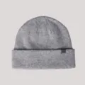 Grey wool knit beanie hat, classic solid color winter warm cuff cap for women daily wear. - M (56-58cm) / 7# Light Grey