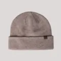 Brown Pure Wool Knitted Beanie Hat Warm Solid Cuffed Winter Cap for Women Outdoor - M (56-58cm) / Khaki