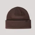 Solid brown wool knit beanie for women, warm winter cuffed hat, cozy outdoor headwear. - M (56-58cm) / 11# Dark Coffee