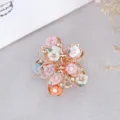 Polymer clay rose vintage small hair claw clip alloy floral mini grip for women hair styling. - Flower Style / Colorful