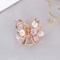 Vintage polymer clay rose butterfly hair claw alloy mini cute floral hairpin for women - Butterfly Style / Purple