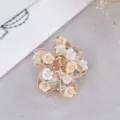 Gold tone soft pottery rose flower hair claw clip small cute floral metal hair accessories - Flower Style / Yellow