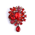 Vintage rode kristal strass broche elegante bloem druppel sieraad voor dames en heren - Rode Waterdruppel