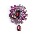 Exquisite kristalglas broche, donkerrode druppel strass variante, mode sieraden pin. - Paarse Waterdruppel